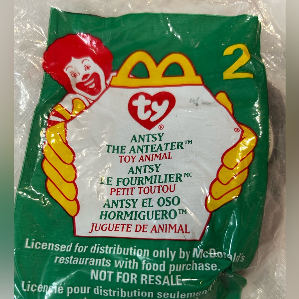 McDonald's Collectible Toy Antsy the Anteater Beanie Baby